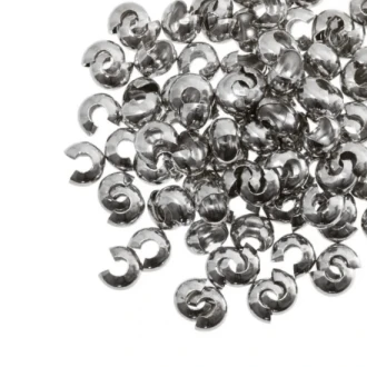 Knijpkralen verbergers stainless steel 5mm antiek zilver 25 stuks van DB Y121