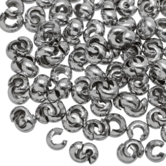 Knijpkralen verbergers 5mm antiek zilver 25 stuks van DB X408