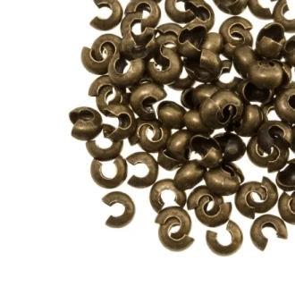 Knijpkralen verbergers 5mm brons 25 stuks van DB X413