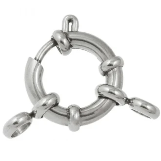 Boeislot stainless steel 23mm antiek zilver 2 stuks van DB Y2335