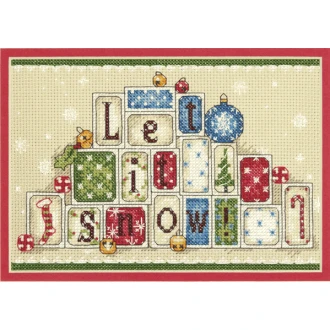 Let it snow kruissteek borduurpakket schilderij 18x13cm van DIMENSIONS PN-0174045