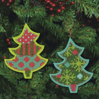 Kerstboom kruissteek borduurkit kerstboom ornamenten 13x6cm van DIMENSIONS PN-0174242