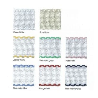 Aïda borduurband 5cm 16ct met gekleurd randje van DMC 078.DG627