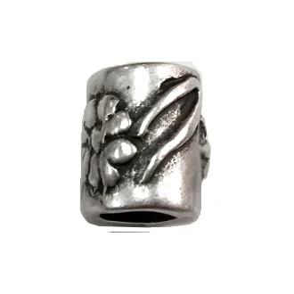 Schuifkraal groot met bloemen 17mm