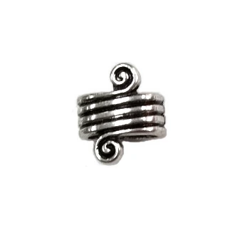 Schuifkraal ovaal spiraal zilverkleurig 16x14mm