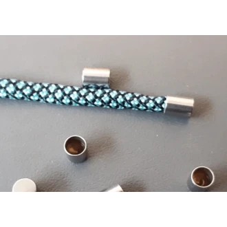 Metalen koordeinde zilverkleurig 4mm en 8mm D014