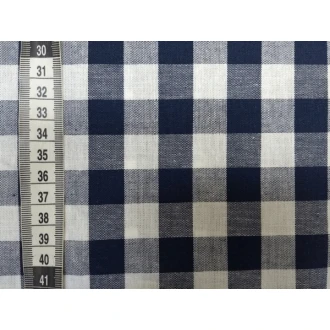 Donkerblauwe ruit stof 6mm 100% katoen 140cm breed