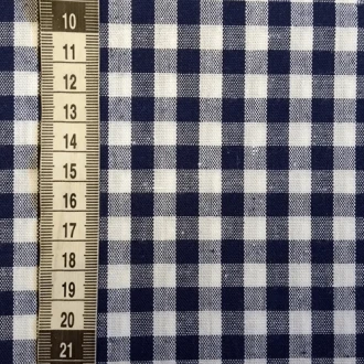 Donkerblauwe ruit stof 100% katoen 145cm breed