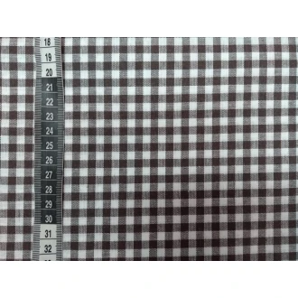 Donkerbruine ruit stof 5mm 100% katoen 160cm breed