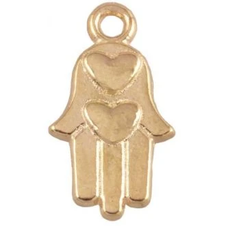 Hamsa bedel goud 15x9mm van DREAMBEADS M1890