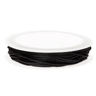 Zwart elastiek rijgdraad 1mm 9,5m van DREAMBEADS A2615