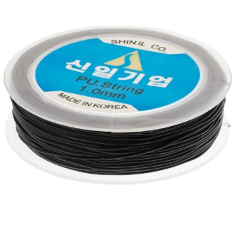 Zwart elastiek rijgdraad 1mm 25m van DREAMBEADS A2308