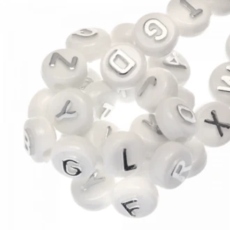 Letterkralen 10 x 6 mm zilver 170stuks van DB i224