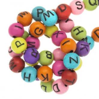 Letterkralen 7 x 8 mm mixcolor 200stuks van DB i231