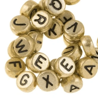 Letterkralen 7 x 4 mm goud 350stuks van DB i234