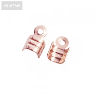 Veterklem 2mm leer/3mm suede rose goud van DREAMBEADS MN402