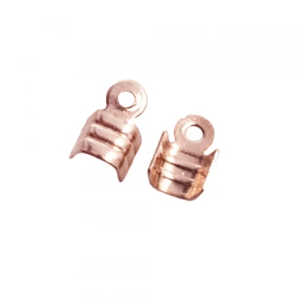 Veterklem 3mm leer/5mm suede rose goud van DREAMBEADS X620