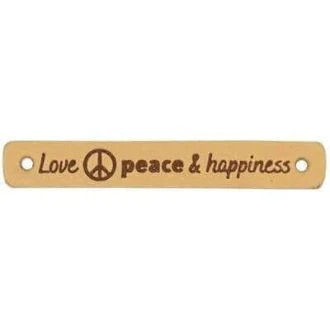Leren labels Love peace happiness 7 x 1 cm 2 stuks van DURABLE 020.1193