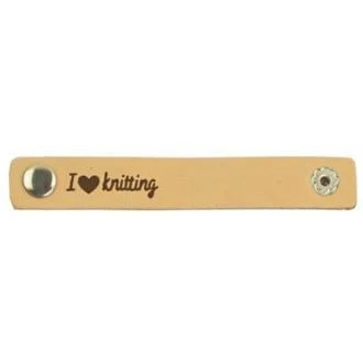 Leren labels met drukknoop I Love Knitting 10,5 x 1 cm 2 stuks van DURABLE 020.1200