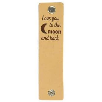Leren labels met drukknoop Love you to the Moon 12x3cm 2 stuks van DURABLE 020.1216