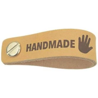 Leren Labels met drukknoop Handmade 12x1,5cm 2 stuks van DURABLE 020.1220