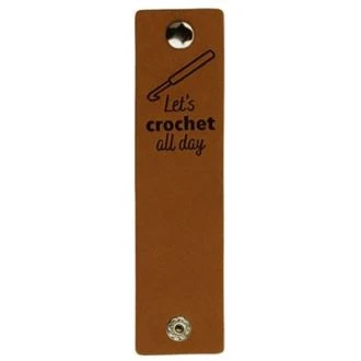 Leren labels met drukknoop Let's Crochet all Day 12x3cm 2 stuks van DURABLE 020.1209