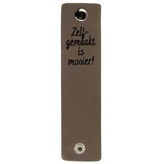 Leren labels met drukknoop Zelf gemaakt is mooier 12x3cm 2 stuks van DURABLE 020.1210