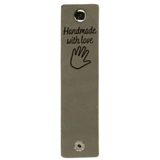 Leren labels met drukknoop Handmade with Love 12x3cm 2 stuks van DURABLE 020.1211