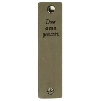 Leren labels met drukknoop Door Oma Gemaakt 12x3cm 2 stuks van DURABLE 020.1213