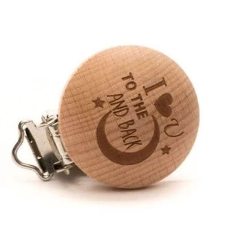 Houten speenclips I love you to the moon and back 30mm 2 stuks van DURABLE 020.1060