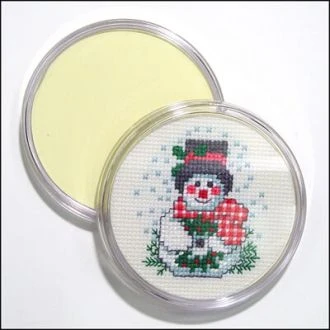 Borduurwerk onderzetter rond plexiglas STITCHCOMPANY FR-CO31