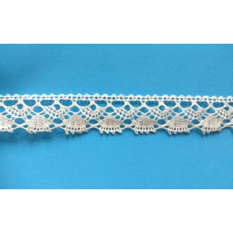 Gehaakt sierband 7 gebroken wit 2cm breed 