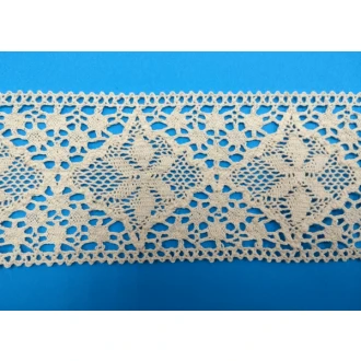 Gehaakt sierband1 beige 8.5cm breed