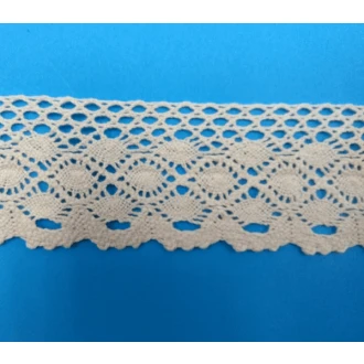 Gehaakt band off-white nr. 2 53mm breed