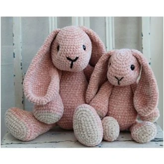Konijn groot haakpakket roze/wit van N'Studio