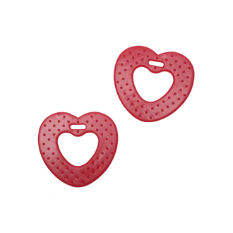 Hartjes bijtringen rood 68mm van GO HANDMADE 22016