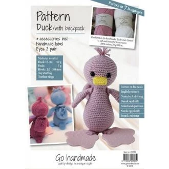 Haakpatroon pakket eend met rugzakje van GO HANDMADE 20156