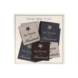 Geweven My lifestyle is handmade labels naaibaar 33x30mm 10x van GO HANDMADE 16152