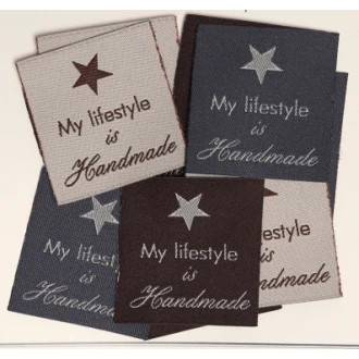 Geweven My lifestyle is handmade label 33x30cm naaibaar van GO HANDMADE