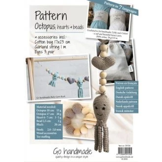 Haakpatroon pakket octopus, hartjes en kralen van GO HANDMADE 20154