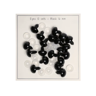 Veiligheidsoogjes 16mm zwart 10paar van GO HANDMADE 17165