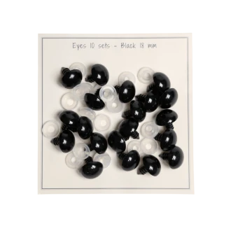Veiligheidsoogjes 18mm zwart 10paar van GO HANDMADE 17166