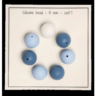 Siliconen kralen blauw 15mm van GO HANDMADE 19015