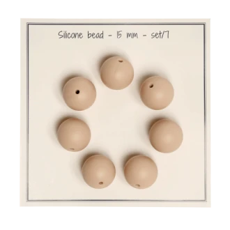 Siliconen kralen vanille 15mm van GO HANDMADE 19018