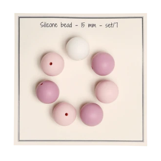 Siliconen kralen roze 15mm van GO HANDMADE 19014