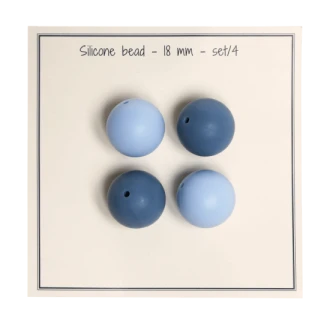 Siliconen kralen blauw 18mm van GO HANDMADE 19023