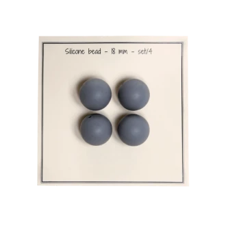 Siliconen kralen grijs 18mm van GO HANDMADE 19025