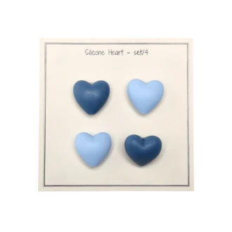 Siliconen kralen hartjes blauw van GO HANDMADE 19038