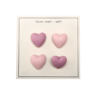 Siliconen kralen hartjes roze van GO HANDMADE 19037