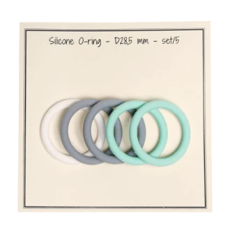 Siliconen ringen grijs wit mint 28,5mm van GO HANDMADE 19003